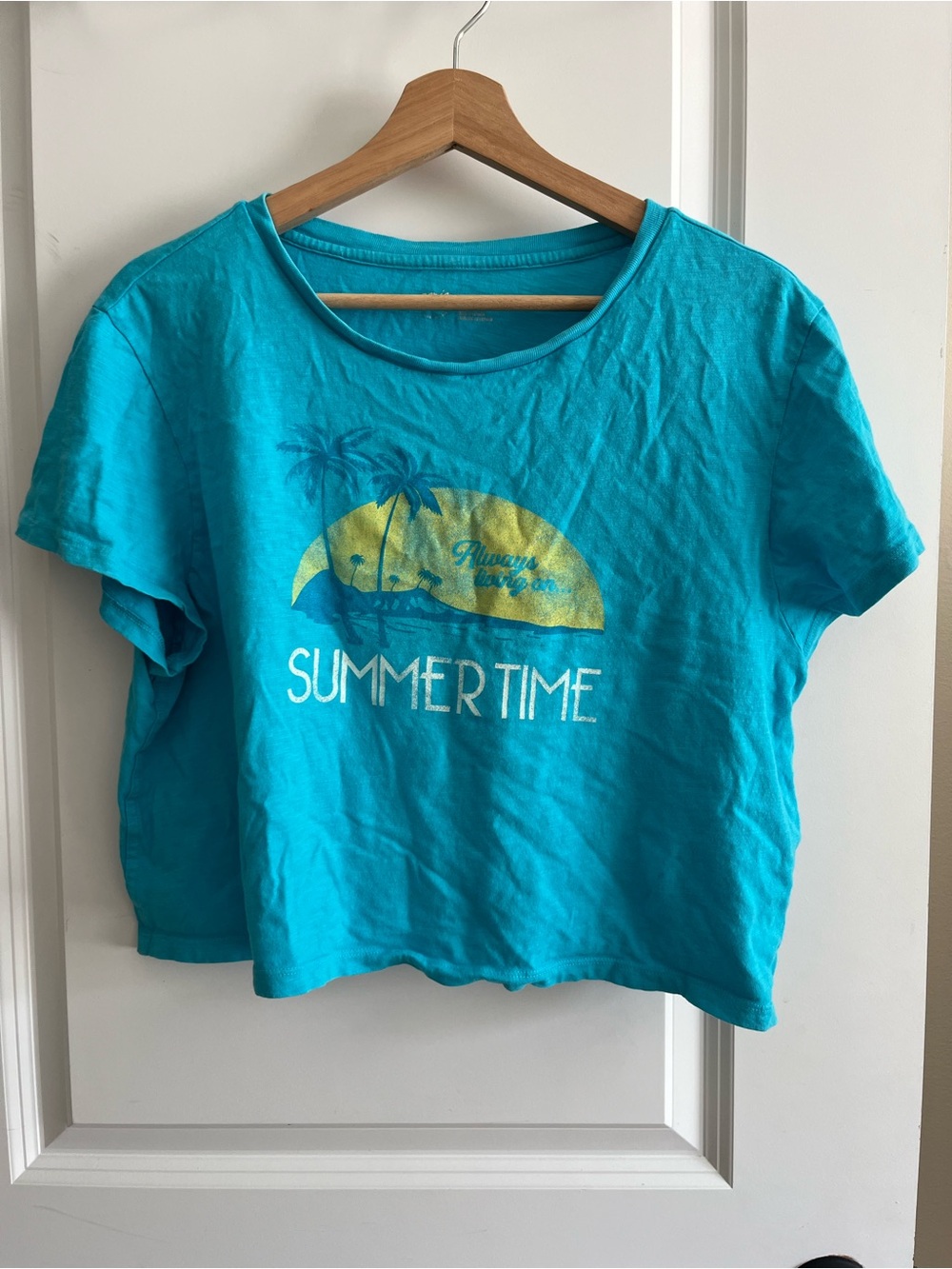 Aerie Bright Summertime Crop Top Tshirt Sz XXL - Picture 1 of 5